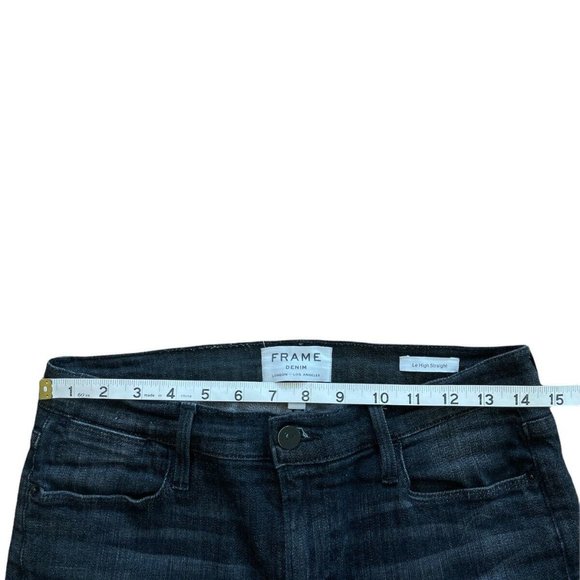 Frame Le High Straight Raw Edge Jeans Ironsides - Picture 10 of 10